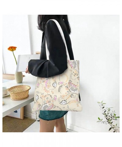 Paisley Single Shoulder Fashion Canvas Tote Shopping Bags Handbags For Men And Women Paisley44 $10.33 Totes