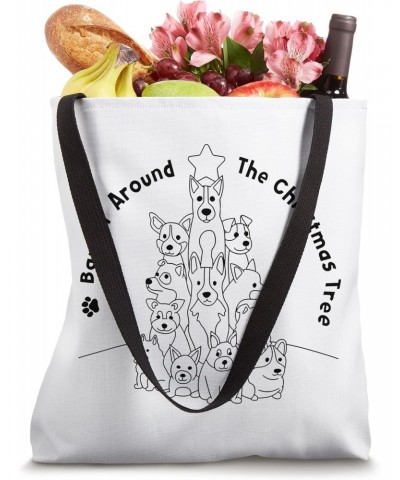 Funny Dog Christmas Tree Barkin' Around the Christmas Tree Tote Bag $11.54 Totes