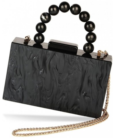 Women Acrylic Clutch Purse Marbled Evening Shoulder Bag for Wedding Cocktail Party Prom 4-black $10.80 Evening Bags