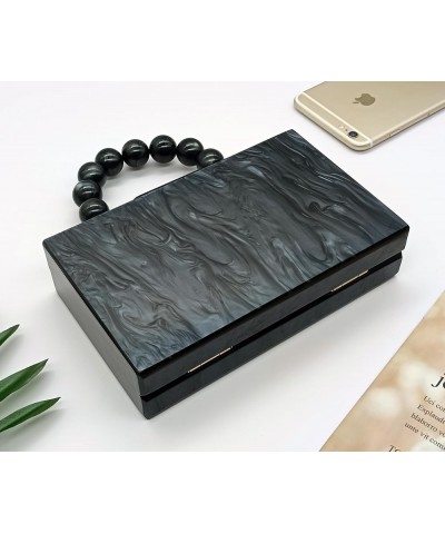 Women Acrylic Clutch Purse Marbled Evening Shoulder Bag for Wedding Cocktail Party Prom 4-black $10.80 Evening Bags