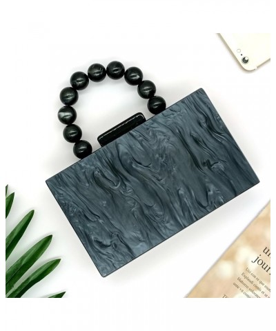 Women Acrylic Clutch Purse Marbled Evening Shoulder Bag for Wedding Cocktail Party Prom 4-black $10.80 Evening Bags