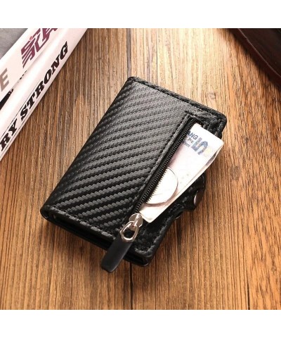 Card Holder Men Wallets Money Bag Vintage Black Slim Thin Mini Wallet Gray Thin Personalized Male Purse (Color : Carbon Black...