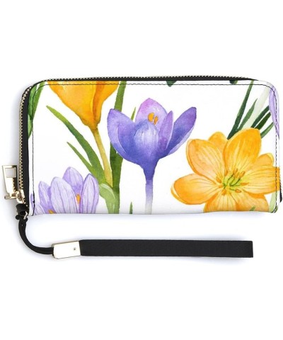 Long Clutch Wallet, Long Handbag with Wristlet Strap, PU Leather Zip Purse Multi 16 $16.31 Wristlets