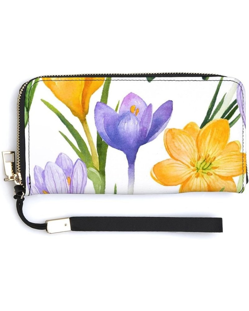 Long Clutch Wallet, Long Handbag with Wristlet Strap, PU Leather Zip Purse Multi 16 $16.31 Wristlets