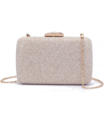 Evening Clutch White Gold Weave Chain Shoulder & Crossbody Bag Novelty Clutch Purses For Women Formal $15.68 Evening Bags