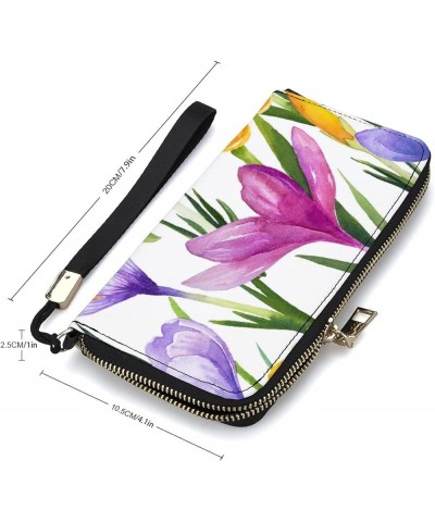 Long Clutch Wallet, Long Handbag with Wristlet Strap, PU Leather Zip Purse Multi 16 $16.31 Wristlets