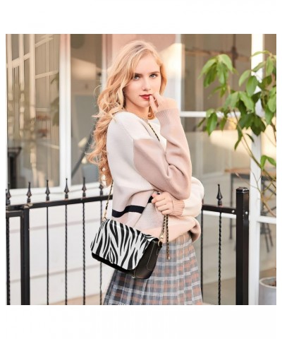 Zebra Print Crossbody Bags for Women Leather Purse Shoulder Bag Handbag for Daily Gifts Work $16.80 Shoulder Bags