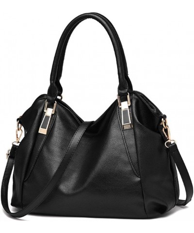 Women Handbag Purses PU Leather Vintage Top Handle Bag Totes Shoulder Bag Black $32.19 Totes