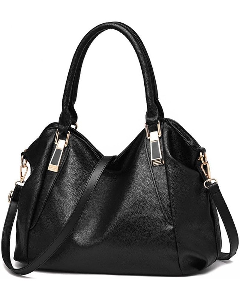 Women Handbag Purses PU Leather Vintage Top Handle Bag Totes Shoulder Bag Black $32.19 Totes