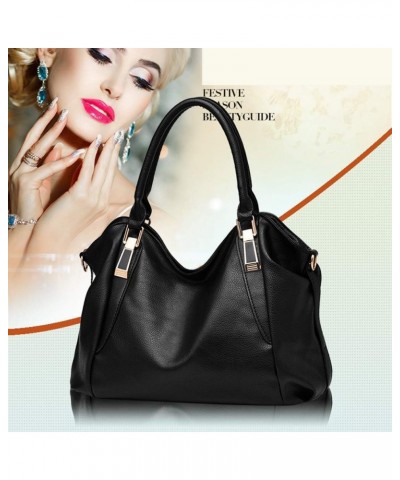 Women Handbag Purses PU Leather Vintage Top Handle Bag Totes Shoulder Bag Black $32.19 Totes