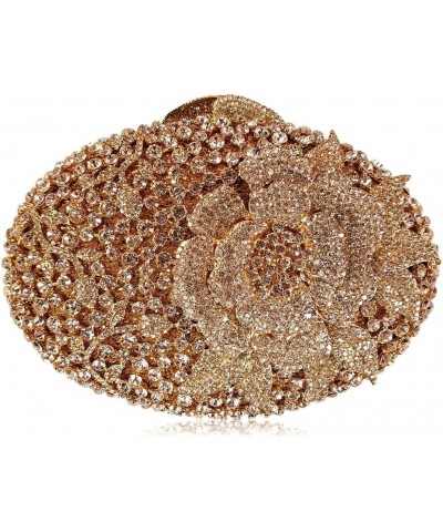 Dazzling Rose Flower Women Rhinestone Clutch Formal Wedding Party Handbag Purse Crystal Clutch Evening Bag Gold $55.49 Evenin...