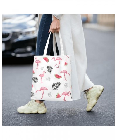 Flamingos Single Shoulder Fashion Canvas Tote Shopping Bags Handbags For Men And Women Flamingos43 $10.73 Totes