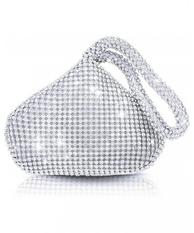 Evening Clutch Bag for Women Silver Purse Bling Rhinestone Handbags for Prom Cocktail Party Wedding Engagement (Large) $9.66 ...