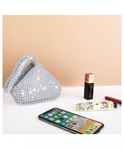 Evening Clutch Bag for Women Silver Purse Bling Rhinestone Handbags for Prom Cocktail Party Wedding Engagement (Large) $9.66 ...