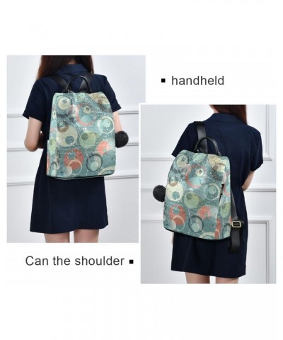 Women Fashion Backpack - Retro Circles, Anti Theft Casual Daypack Shoulder Bag Purse for Travel Work 15 inches $18.04 Backpacks