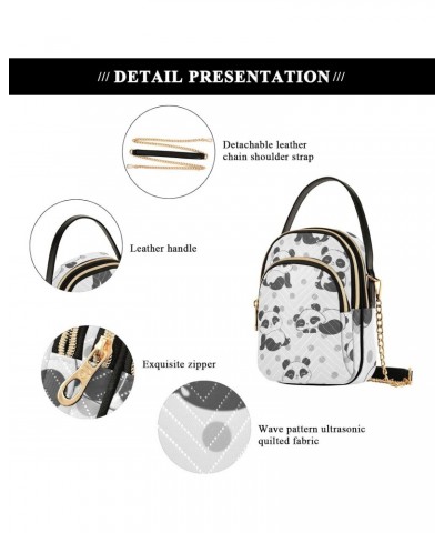 Cell Phone Purse Panda Grey Polka Dot Grey Crossbody Handbag Durable Shoulder Bag Sturdy Travel Pouch Compact Chic Bag for Wo...