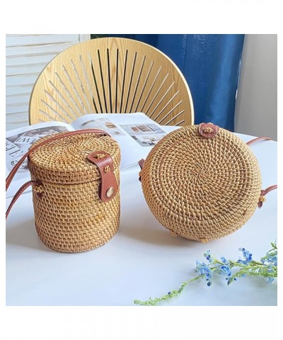 Handmade Rattan Woven Bag Messenger Rattan Bag Handmade Shoulder Bag Retro Crossbody Bags Classic Shoulder Bag for Ladies B $...