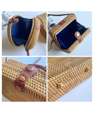 Handmade Rattan Woven Bag Messenger Rattan Bag Handmade Shoulder Bag Retro Crossbody Bags Classic Shoulder Bag for Ladies B $...