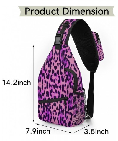 Geometric Leopard Stripe Sling Bag for Women Crossbody Backpack Purse Shoulder Casual Daypack Cross Body Bags for Travel Cycl...