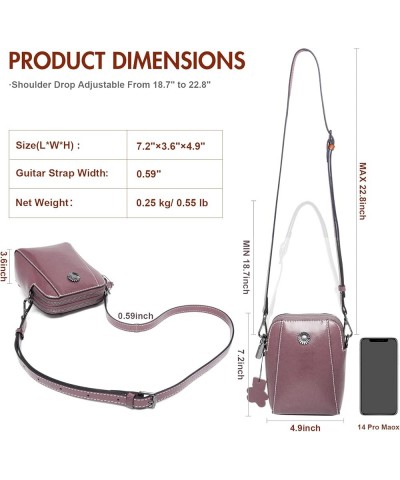 Women Vintage Leather Crossbody Phone Bag, Small Messenger Shoulder Bag Cash Handbag Wallet Purse With Card Slots Pink $15.96...