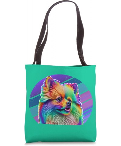 Pomeranian Rainbow Pop Art Colorful Pomeranian Dog Lovers Tote Bag $14.96 Totes