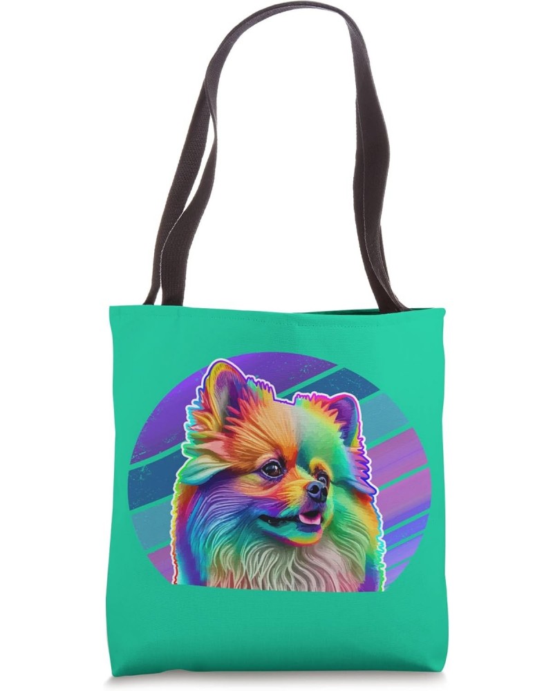 Pomeranian Rainbow Pop Art Colorful Pomeranian Dog Lovers Tote Bag $14.96 Totes