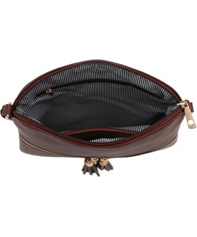 Lightweight Medium Crossbody Bag with Tassel Coffee $12.21 Crossbody Bags