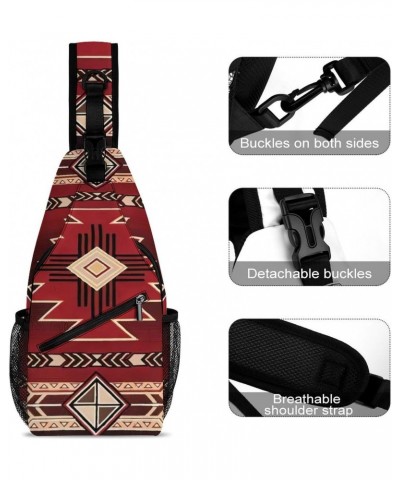 Native American Tribal Aztec Southwestern Pattern Sling Bags Men And Women Shoulder Backpack Chest Bag Cross Body Chest Sling...