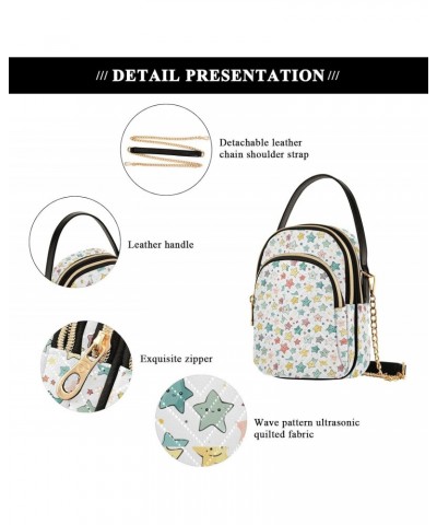 Cute Stars Design Stylish Crossbody Handbags with Detachable Leather Chain Shoulder Strap $12.69 Crossbody Bags