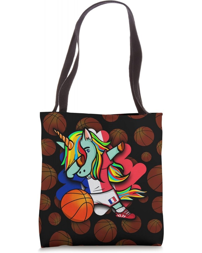 Dabbing Unicorn France Basketball Fans Jersey French Flag Tote Bag $14.67 Totes