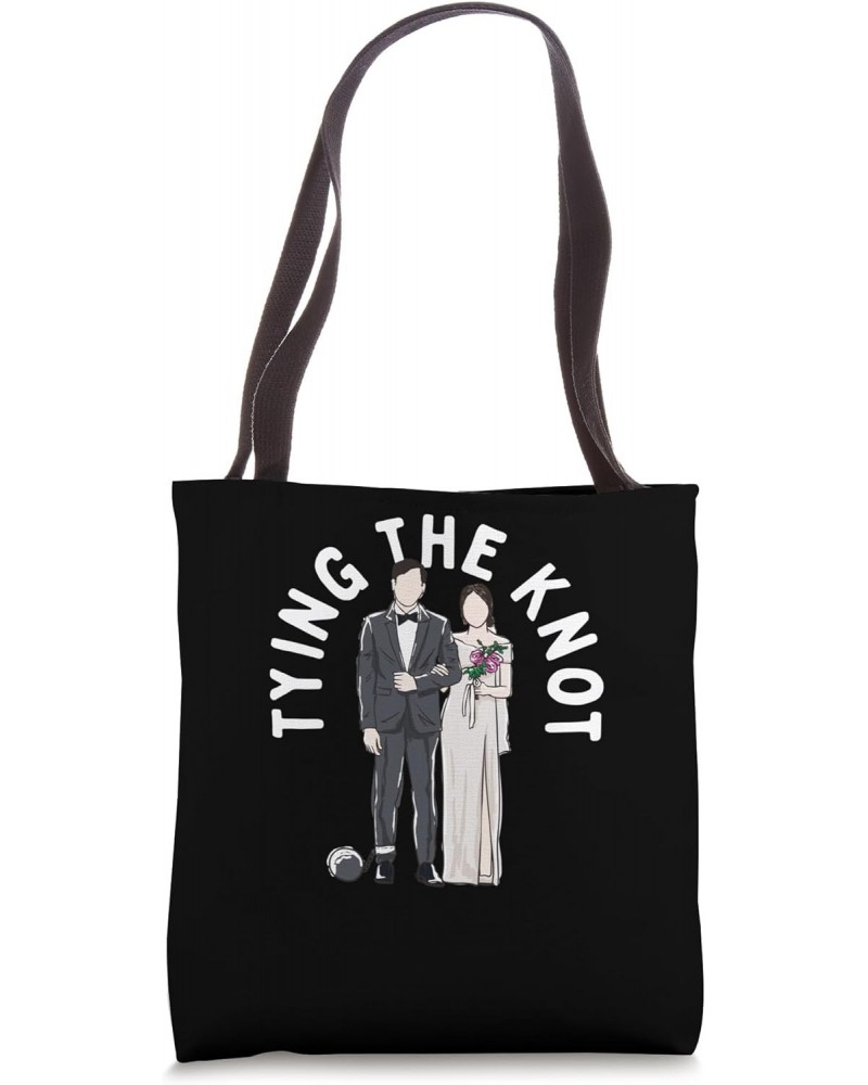 Tying the Knot Wedding Engagement Bride and Groom Engaged Tote Bag $10.35 Totes