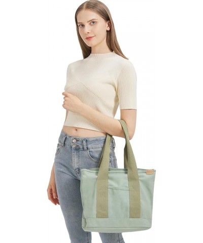 Canvas Tote Bag Casual Multi pockets Handbags Large Capacity Shopping Shoulder Bag with Pocket Bags Work Purses Green $12.50 ...