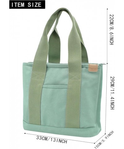 Canvas Tote Bag Casual Multi pockets Handbags Large Capacity Shopping Shoulder Bag with Pocket Bags Work Purses Green $12.50 ...