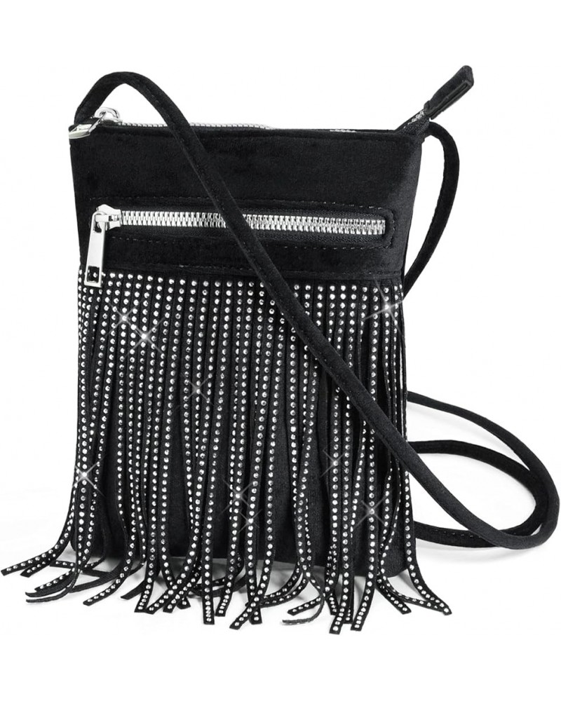 Tassel Crossbody Bag Bling Glitter Purse Sparkle Women Evening Bag (Black) Tan $27.34 Evening Bags