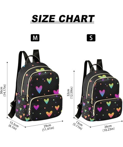 Small Backpack for Women Travel Bag Abstract Love Hearts Rainbow Daypack Purse Fashion Shoulder Bag Rucksack Medium B386 $13....