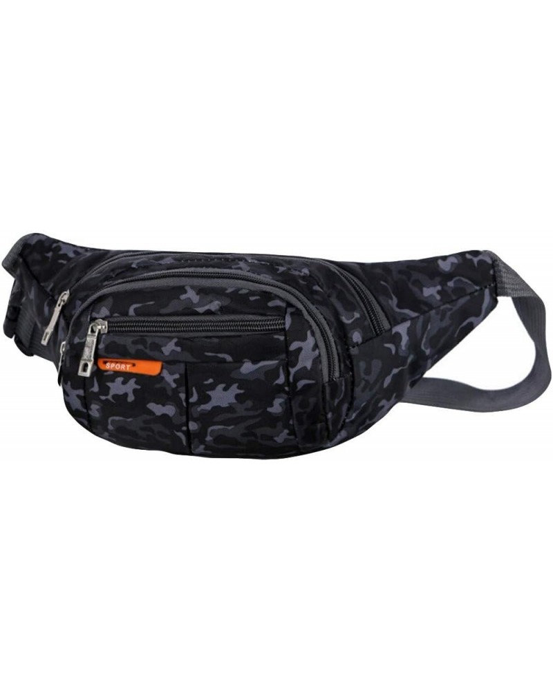 Unisex Outdoor Students Sport Camouflage Crossbody Bags Chest Bags Phone Bag Festival Bag Waist (Black 4, 32X10X16cm) Black 4...