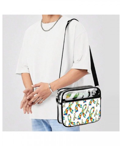 Clear Shoulder Handbag Fashion Waterproof Shoulder Bag With Adjustable Strap Color182 $16.77 Totes