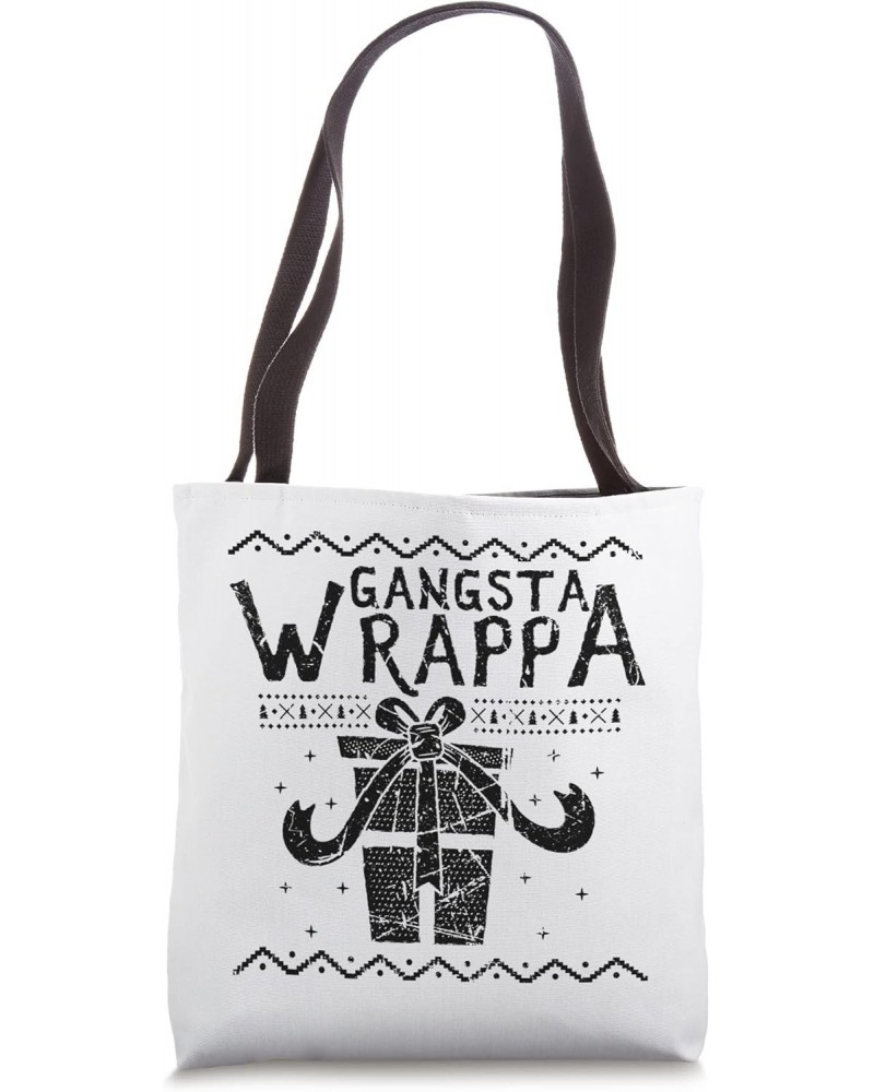 Gangta Wrapper Funny Cute Christmas Pajama Xmas Vintage Tote Bag $10.55 Totes