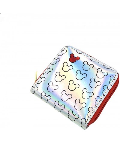 Eilova Holographic Cat Face Short Wallet Small Coin Purse for Women Girls Silver 3 $11.59 Wallets