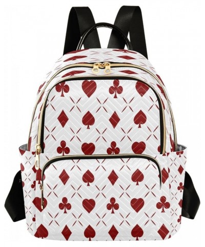 Red Poker Abstract Women Backpack Purse Ladies Fashion Shoulder Bag Daypack Travel Bag 7.5L Medium $17.97 Backpacks