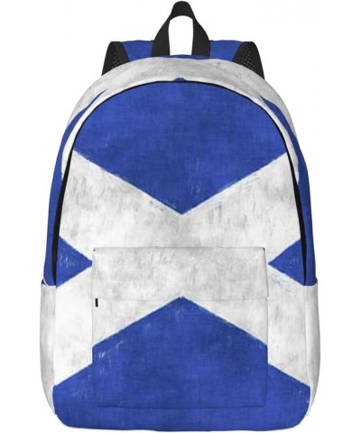 Scottish Print Unisex Canvas Backpack Cute Backpack For Travel Sports Casual Aesthetic Backpack Black Small $22.45 Backpacks