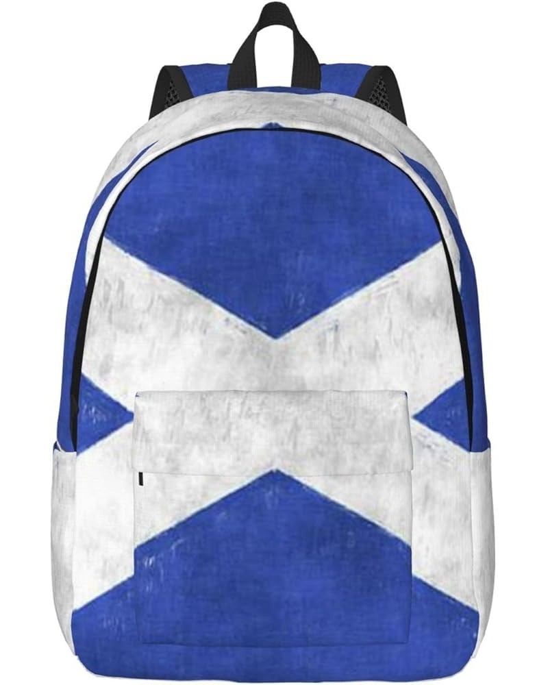 Scottish Print Unisex Canvas Backpack Cute Backpack For Travel Sports Casual Aesthetic Backpack Black Small $22.45 Backpacks