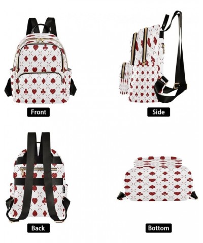 Red Poker Abstract Women Backpack Purse Ladies Fashion Shoulder Bag Daypack Travel Bag 7.5L Medium $17.97 Backpacks