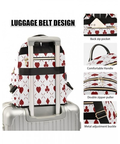 Red Poker Abstract Women Backpack Purse Ladies Fashion Shoulder Bag Daypack Travel Bag 7.5L Medium $17.97 Backpacks