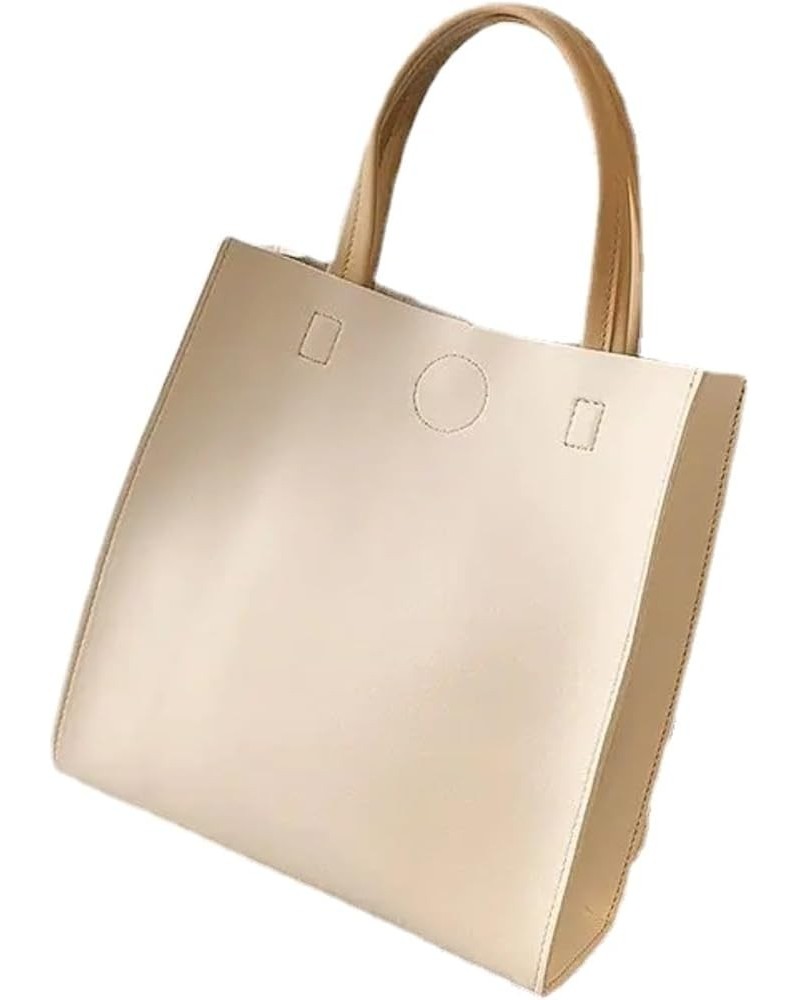 Women Handbags Solid Color Square Bag Large Capacity Tote Bag for Women (White) White $21.59 Totes