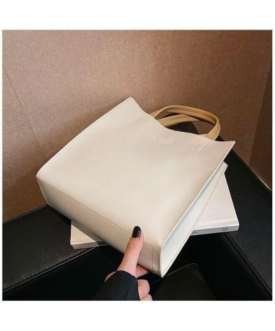 Women Handbags Solid Color Square Bag Large Capacity Tote Bag for Women (White) White $21.59 Totes