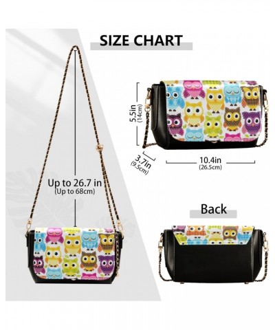 Owl Crossbody Bags for Women Leather Purse Handbag Shoulder Bag for Gifts Daily Work $21.59 Shoulder Bags