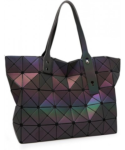 Luminous sac bao Bag Diamond Tote Geometric Quilted Shoulder Bags bolso Silver $19.45 Totes