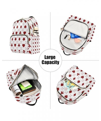 Red Poker Abstract Women Backpack Purse Ladies Fashion Shoulder Bag Daypack Travel Bag 7.5L Medium $17.97 Backpacks