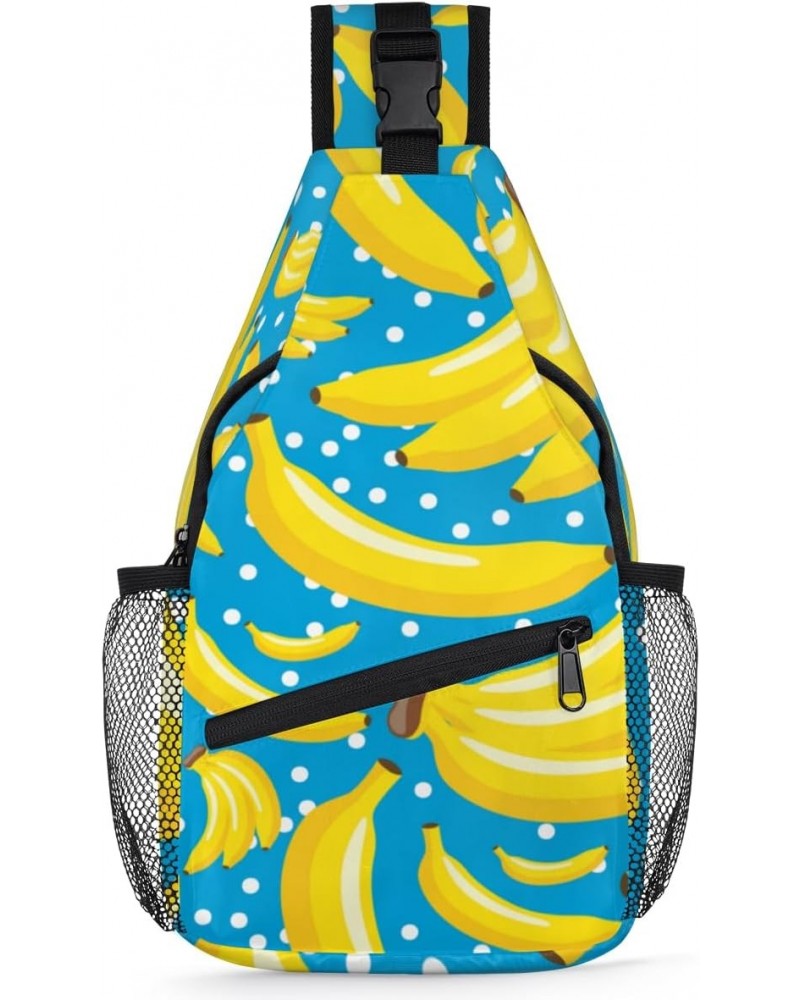 Banana Pattern Sling Bag for Women Crossbody Backpack Purse Shoulder Casual Daypack Cross Body Bags for Travel Cycling Hiking...